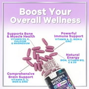 Multivitamin For Women - Complete Daily Womans Multivitamins with Biotin, Calcium, Folic Acid, Iron, Zinc, Vitamin A, C, D, E & B Vitamins, Womens Hair Skin and Nails Supplements - 120 Softgels