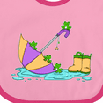 thumbnail image 4 of Inktastic Cute Frogs in a Umbrella with Boots Boys or Girls Baby Bib, 4 of 4