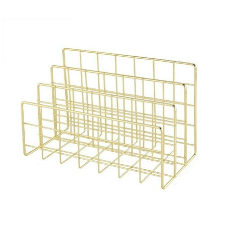 

Noarlalf Storage Bins Three Wrought Iron Bookshelf Creative Metal Book Stand Desktop Decoration Storage Bins with Lids 26*15*10