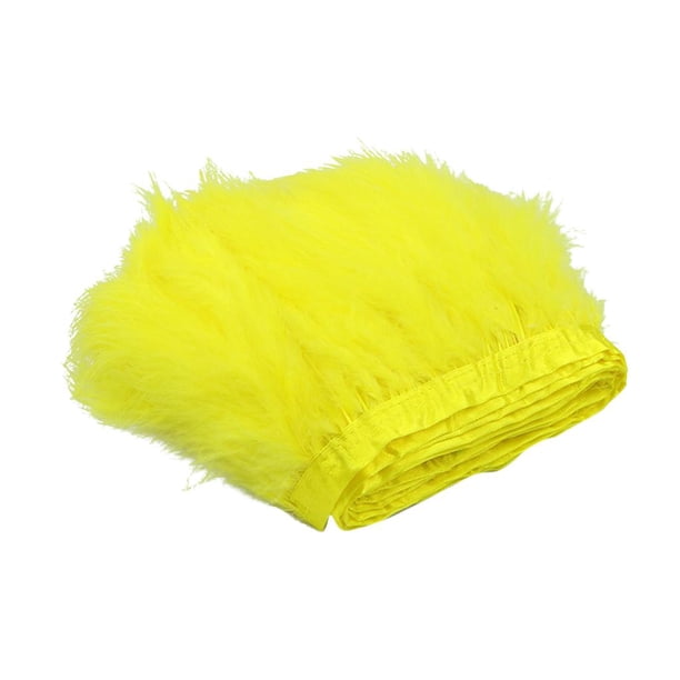 2m Turkey Feather Fringe Feather Costura Decoración de Encaje Artesanal - amarillo Sunnimix Cinta con borde de flecos