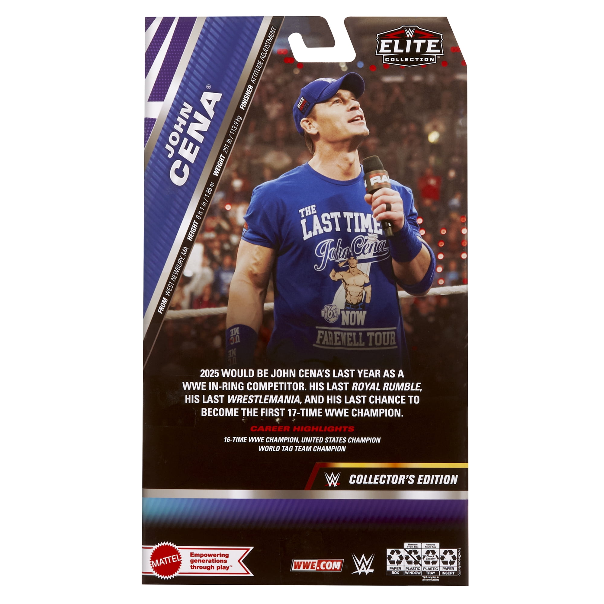 John Cena (Blue - The Last Time Is Now) - WWE Elite 119 Exclusive Mattel WWE Toy Wrestling Action Figure