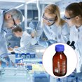 thumbnail image 5 of Uxcell 500mL Amber Reagent Media Graduated Glass Storage Bottle Blue Cap 2 Pack, 5 of 5