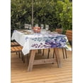 thumbnail image 4 of 60x120 Inch Outdoor Tablecloth with Umbrella Hole Zipper Rectangle Purple Spring Floral Rectangular Tablecloths Outside Waterproof Weeping Watercolor Botanical Butterfly Patio Table Cover for Picnic, 4 of 8