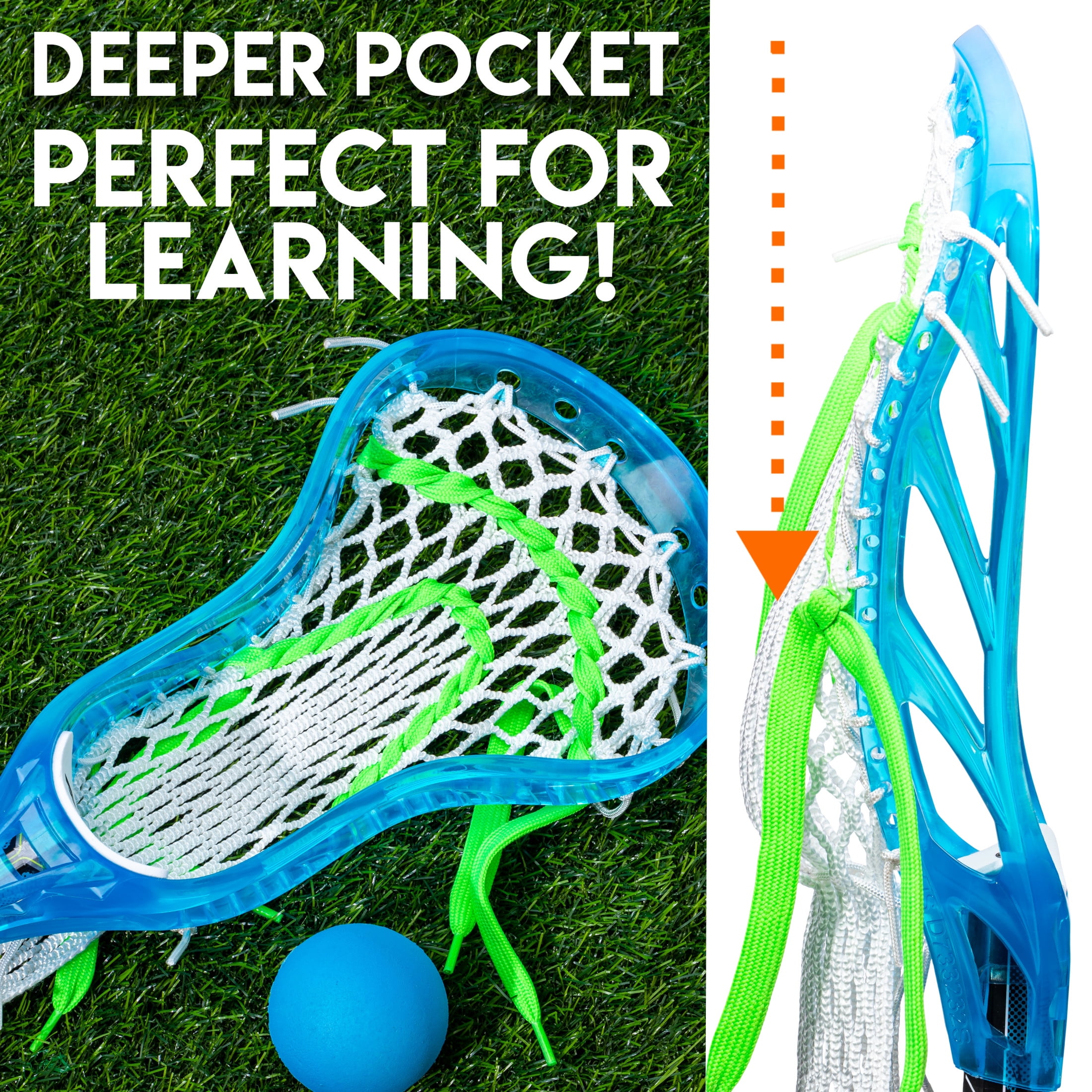 Franklin Sports Youth 34" Mini Pro Style Lacrosse Stick & Ball Set
