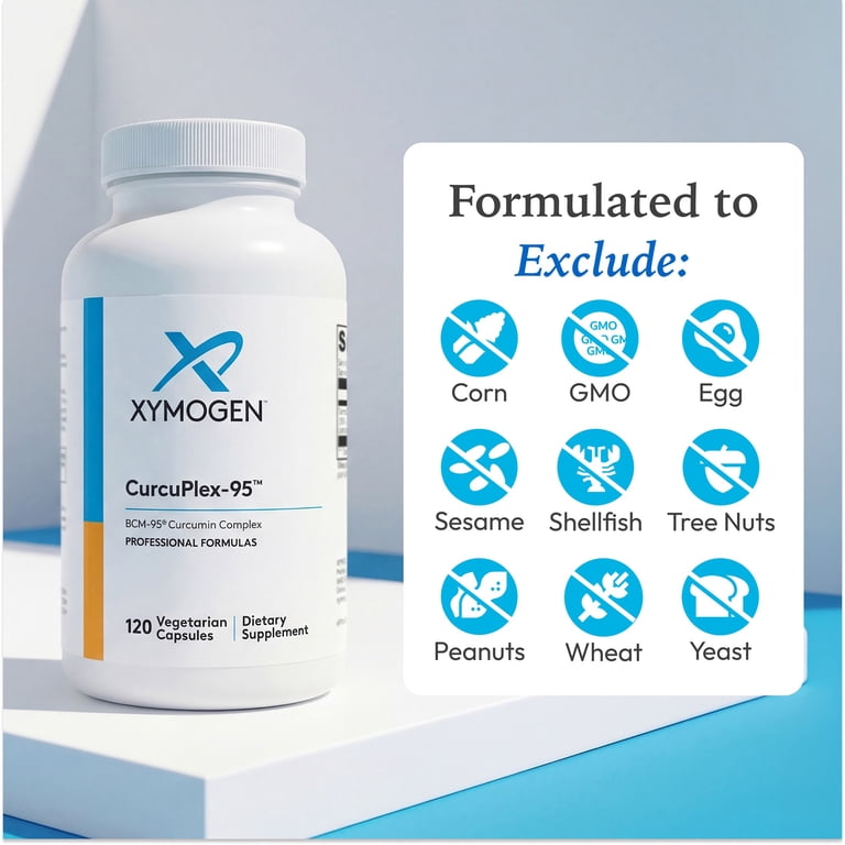 XYMOGEN CurcuPlex 95 Turmeric Curcumin Supplement 120 Ct - Walmart.com