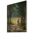 thumbnail image 2 of Designart 'Little Red Kid Riding Hood In The Woods' Traditional Print on Natural Pine Wood, 2 of 5