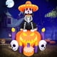 thumbnail image 3 of DomKom Decoraciones inflables para Halloween, Día de Los Muertos, perro Catrina de 6 pies con calabaza y velas, LED incorporados para fiestas navideñas, jardín, césped, patio, decoración de patio, 3 of 5