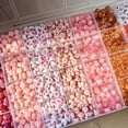 thumbnail image 3 of Ensemble de 300/840 Pcs de Perles Acryliques Roses, Rouges et Blanches, Lettres Dorées et Cœur - Trousse de Fabrication de Bijoux pour Bracelets, Colliers, 840 Pcs, 3 of 7