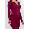 thumbnail image 6 of Ribbed Long Sleeve Top with Zip Front & Leggings Ensemble, 6 of 9