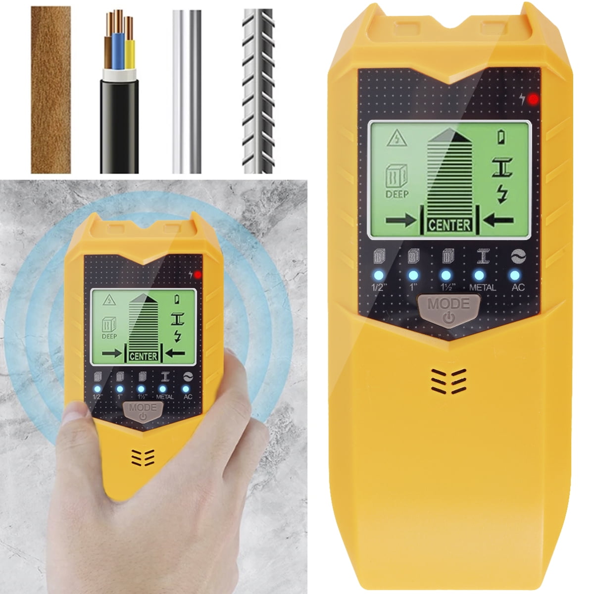 Adifare Stud Finder,5 in 1 SH402 Handheld Wall Scanner Detector