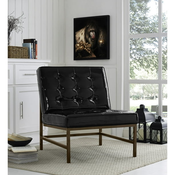 Jed Black Patent Leather Chair
