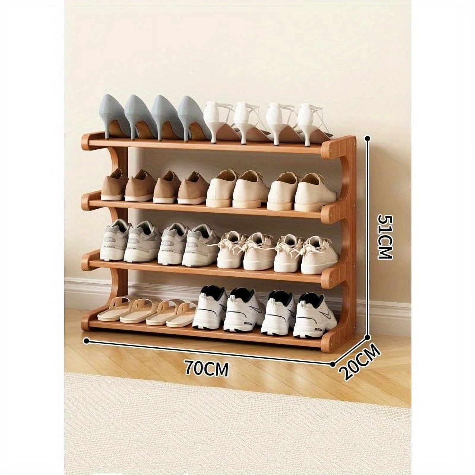 4/5/6 Tier Bamboo Shoe Rack – Wooden Shoe Organizer Shelf for Entryway, Closet, or Garage, Holds Up to 24 Pairs, Space-Saving & Easy to Assemble