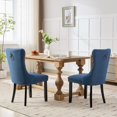 thumbnail image 2 of GAKMCIL Fabric Dining Chair (Set of 2), Comfy Tufted Fabric Upholstered Dining Chair with Nailhead Trim, Solid Wood Legs, Weight Capacity 300lb for Dining Room and Kitchen (Blue), 2 of 11