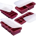 thumbnail image 5 of Silicone Freezer Molds Gift Set with 2 Tbsp, 1/2, 1, and 2 Cup Silicone Freezer Trays With Lids - Meal Prep and Kitchen Essentials Bundle - Cranberry, 5 of 9