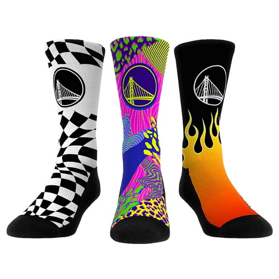 Unisex Rock Em Socks Golden State Warriors Team Vibes Three-Pack Crew Socks Set