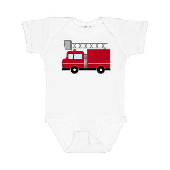 Inktastic Red Firefighter Fire Truck Boys or Girls Baby Bodysuit