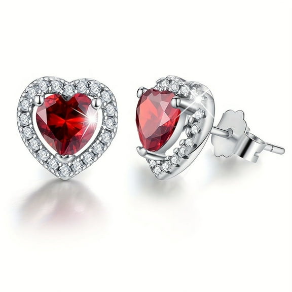 ZSPERKLA 925 Sterling Silver Stud Earrings Womens Luxury Crystal Earrings
