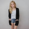 thumbnail image 2 of Cute Cardigan for Girls Lightweight Cardigan with Pockets Plain Long Jacket Breathable Open Front Casual Sweate, 2 of 5