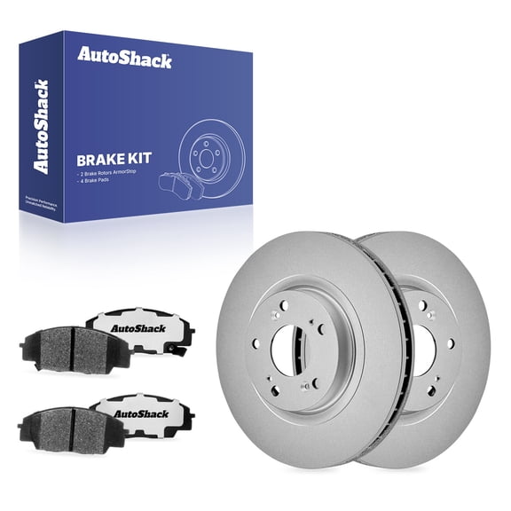 AutoShack Front Vented Coated Brake Rotors   Ceramic Pads 6-PC Brake Kit Replacement for 2006-2011 Honda Civic 2002-2006 Acura RSX 2007-2010 Acura CSX ArmorStop 11.8" (299.8 mm)