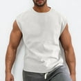 thumbnail image 6 of hoksml Men's Suede Tank Top Sports Pullover Round Neck Fitness Clothing Top Casual Loose Sleeveless T Shirts Athletic Running Shirts, 6 of 8