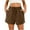 Brown, variant on Niaviben shorts for women athletic shorts for women linen shorts womens shorts casual bermuda shorts for women Shorts For Trendy High Elastic Waist Comfy Beach Shorts With Pockets Black L