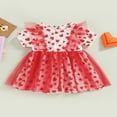 thumbnail image 2 of Robe à Manches Courtes Imprimé Cœur pour Fille pour la Saint-Valentin, 2 of 8