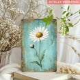 thumbnail image 6 of HELLOYOUNG Vintage Daisy Floral Metal Wall Art Sign, 12x8 Inch Rustic Aluminum Plaque with Teal Background Gold Accents, Retro Farmhouse Decor for Living Room, 6 of 7