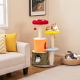 thumbnail image 2 of Gymax 43'' Tall Cute Cat Tree w/ 2 Condos Padded Platforms Sisal Scratching Posts, 2 of 10