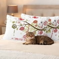 thumbnail image 3 of Merry Christmas Outdoor Waterproof Pillow Covers, Winter Xmas Snowflowers Branch Floral Birds Decorative Rectangle Throw Pillowcase Sofa Cushion Sham for Patio/Couch/Chair, 20"x12" 2 Pack, 3 of 8