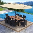 thumbnail image 4 of Costway 11 PCS Patio Wicker Dining Set with Double-Sided Outdoor Umbrella 8 Stackable Chairs, 4 of 9