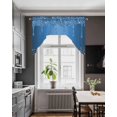 thumbnail image 3 of Modern Blue Swag Valances for Windows, Small Curtains Drapes, Abstract Diamond Luxury Gradient Kitchen Window Curtains Over Sink Rod Pocket Window Treatment Valance for Bedroom/Bathroom 56"x36", 3 of 5