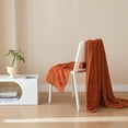 thumbnail image 6 of Simple&Opulence Burnt Orange Throw Blanket for Couch-Super Soft Fluffy Blankets for Women 50x70 Inches Cozy Lightweight Flannel Fleece Blanket for Home Decor（Six-Leaf Flower, Burnt Orange), 6 of 6