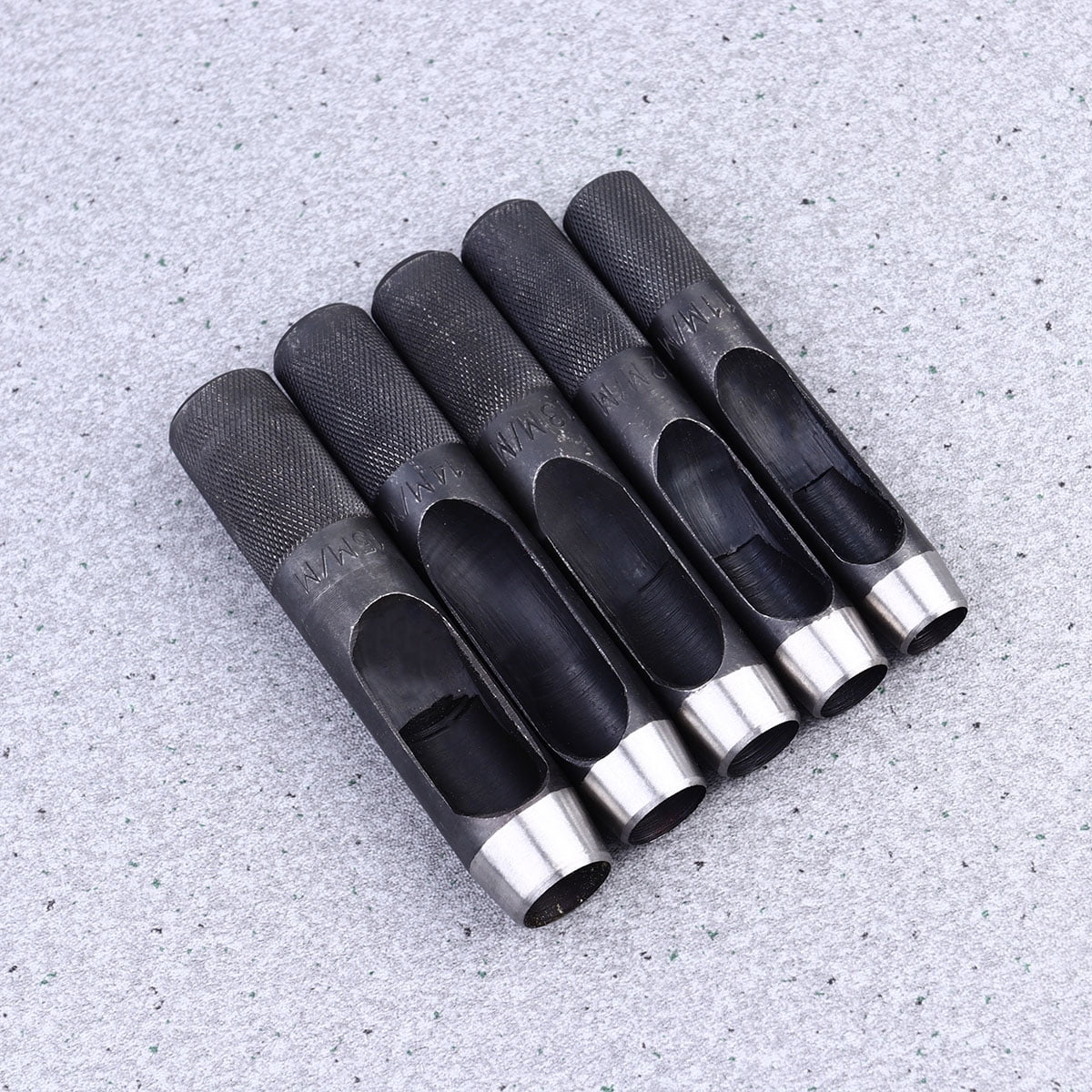 CRILSTYLEO 5-Piece Hollow Punch Tool Set with Carry Pouch for Crafts, , Belt Hole Punching and Projects