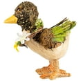 thumbnail image 4 of Northlight Standing Duck Figureine with Floral Wreath - 5.75" - Brown and Ivory, 4 of 7