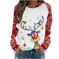 thumbnail image 2 of Chandails à Capuchon pour Femmes Mode Imprimée T-shirt Ample Manches Longues Blouse Col Rond Hauts Décontractés Chandail en Molleton Mignon Chandails à Capuchon en Solde, 2 of 4