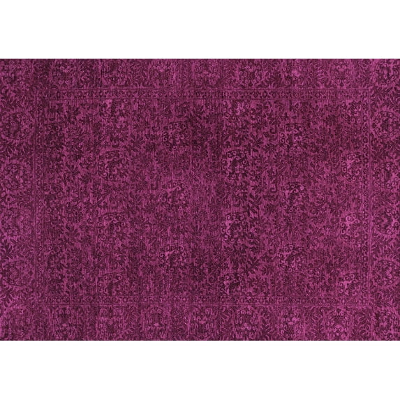 Ahgly Company Indoor Rectangle Oriental Purple Modern Area Rugs, 6' x 9'