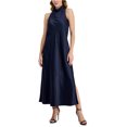thumbnail image 1 of Anne Klein Womens Satin Trim Shift Dress, Blue, 0, 1 of 1