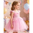 thumbnail image 3 of Girls Sequins Mermaid Princess Dress Kids Mermaid Party Costme Undersea Dress up Costume Sets, 3 of 6