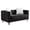 Black, variant on HUMEHA 83 Inch Navy Blue Velvet Tufted 3‑Seat Sofa, Square Arms with Button Detail, Nailhead Trim, Crystal Acrylic Legs for Living Room, Bedroom