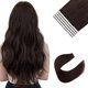 thumbnail image 1 of Sixstarhair Extensiones de cabello con cinta Remy de color marrón oscuro, cabello humano 100 premium con cinta invisible adjunta, extensiones de cabello semipermanentes de 50 g [Color 2 marrón oscuro, 1 of 1