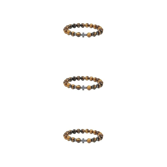 Decodeary Gifts Unisex Bracelets With Exquisite Beads For Loved Ones Easy Matching tiger eye stone 3Set