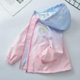 thumbnail image 4 of Esaierr Toddler Kid Girl Casual with Hooded Jacket Gradient Color Windbreaker Jacket for 5-12T, 4 of 5