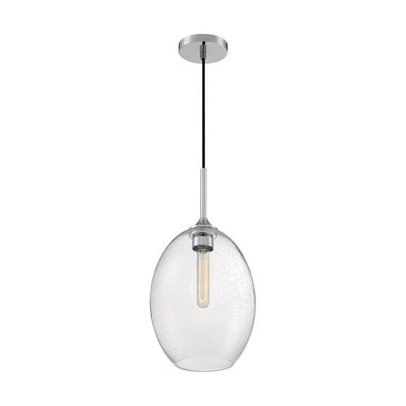 60/7037-Nuvo Lighting-Aria-1 Light Medium Pendant in Transitional Style-9.63 Inches Wide by 19.13 Inches High-Polished Nickel Finish    -Traditional
