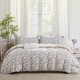 thumbnail image 1 of Hojas Funda Nórdica 100% Algodón Blanco Floral Patrón Farmhouse Bedding Set 3, 1 of 6
