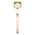 thumbnail image 3 of 0.8 ctw 3 Stone Anniversary Ring for Women | Emerald Cut Natural Peridot | Hyperallergenic Solid 14K Rose Gold, 3 of 5