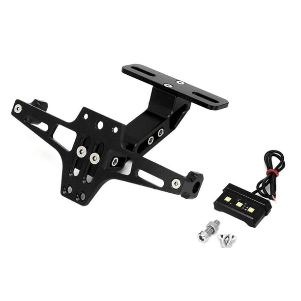 Soporte Telescópico Ajustable De Aleación De Aluminio Para Matrícula Con Luz Led (Negro) Eigraketly VI003413-00