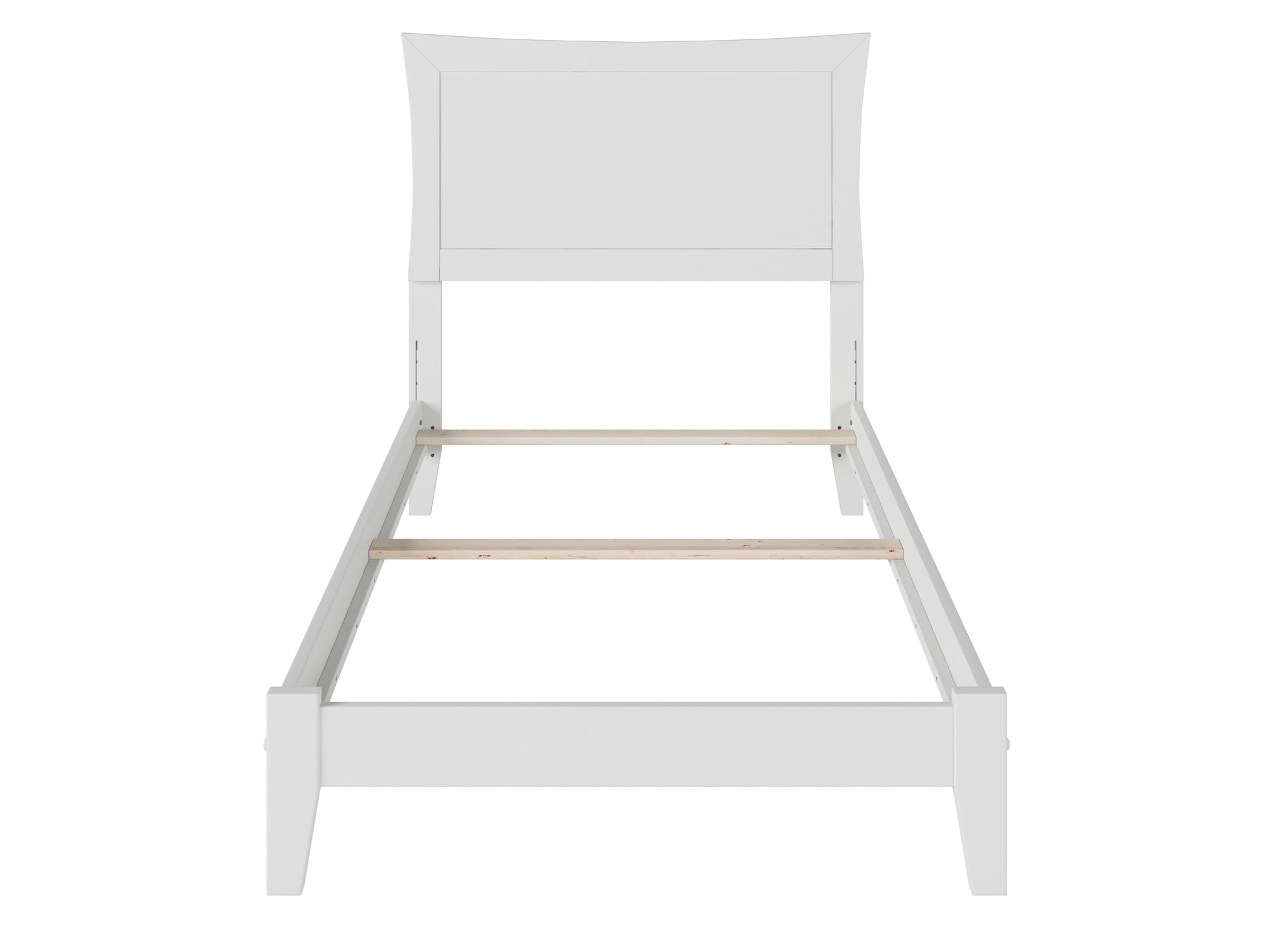 AFI Metro Twin Wood Foundation Bed Frame with Panel Headboard, White