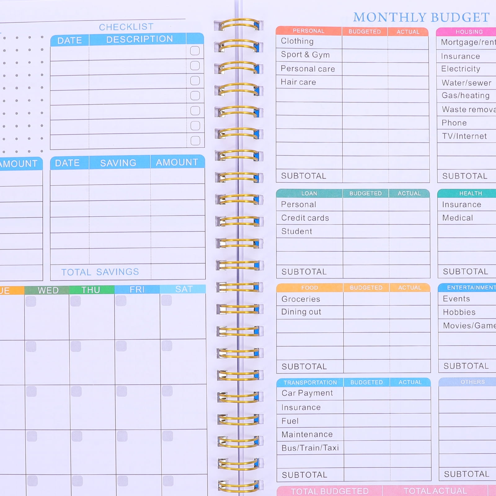 STRANDCHIC Portable Budget Book with Cover and Expense Tracker for Home Use Personal Finance Organizer and Money Management