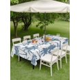 thumbnail image 4 of Outdoor Tablecloth with Umbrella Hole for Patio/Picnic/Party/Camping, Haze Blue Palm Tree Waterproof Table Cloth Rectangle Table Cover Washable, Coastal Trees Summer Tropical Botanical (52"x 70"), 4 of 9
