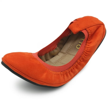 

Ollio Women s Shoes Faux Suede Slip On Comfort Elasticated Ballet Flats BN16